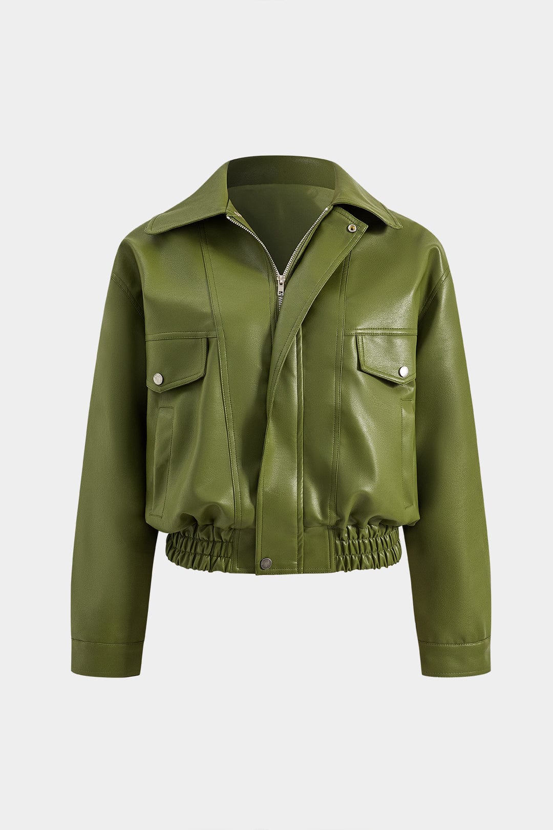 Dames Kunstleer Jas Groen Mila Stijl - StudioMarella