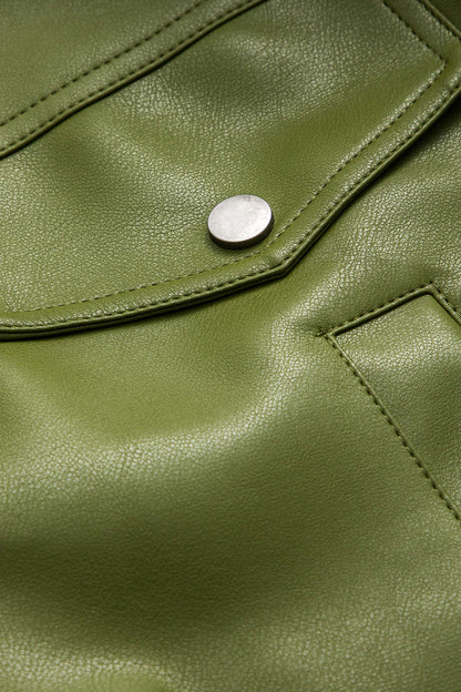 Dames Kunstleer Jas Groen Mila Stijl