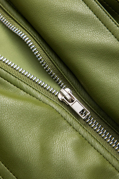 Dames Kunstleer Jas Groen Mila Stijl