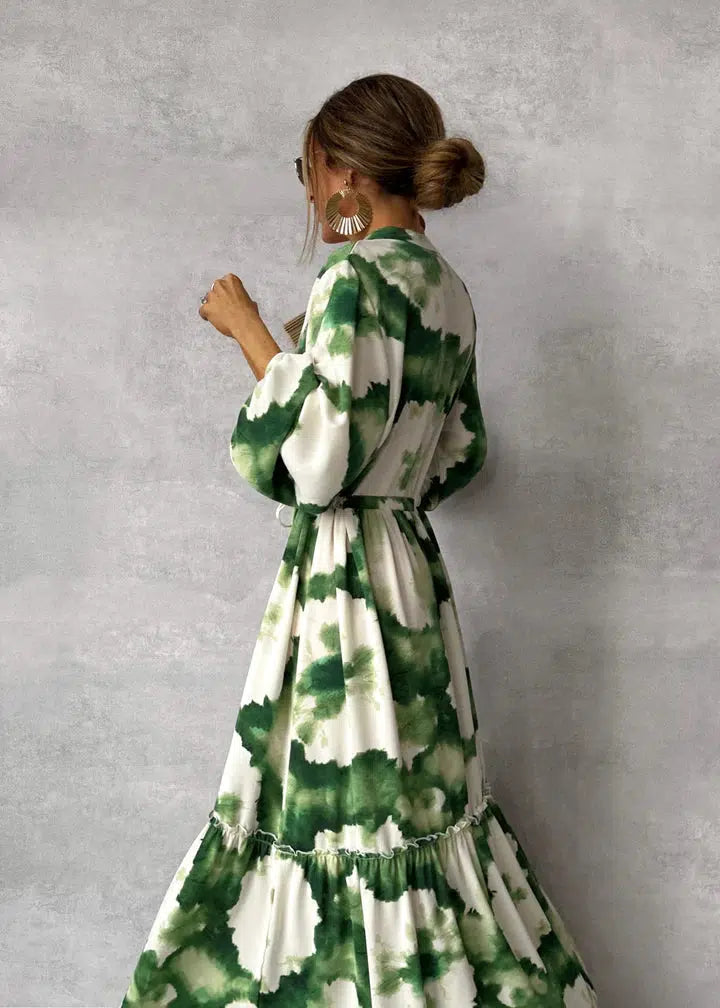 Maxi Jurk Bohemien Stijl V-Hals Zomerjurk