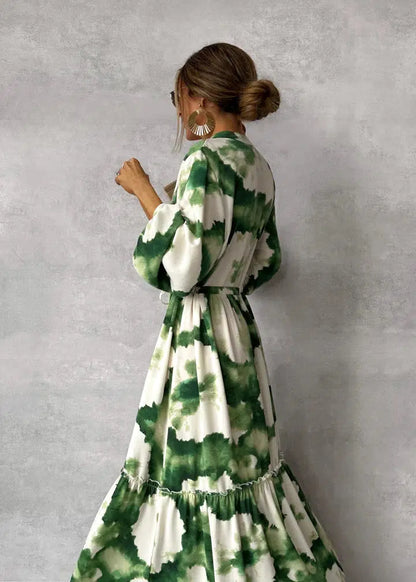 Maxi Jurk Bohemien Stijl V-Hals Zomerjurk