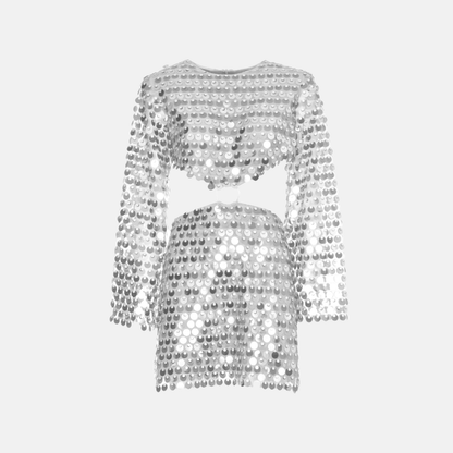 Kleed Met Pailletten Glitter Minijurk Cut-Out