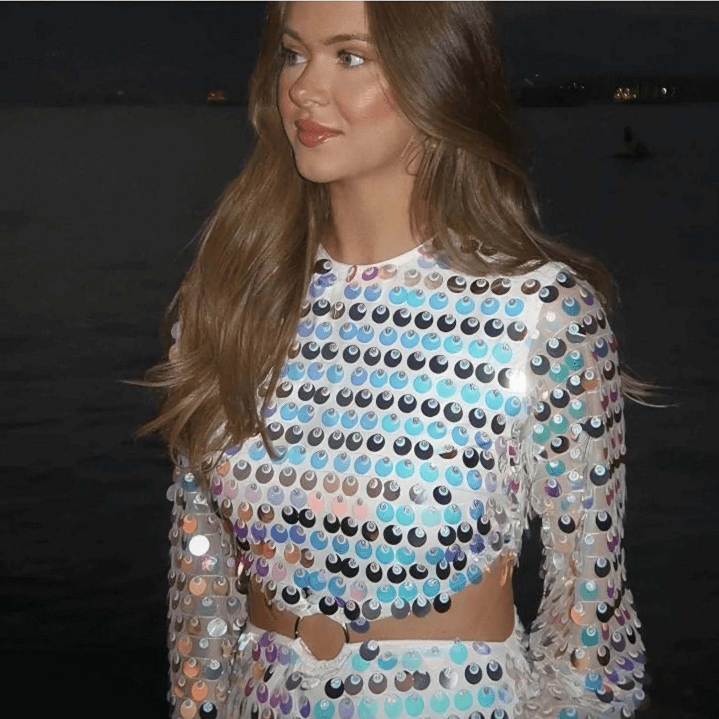 Kleed Met Pailletten Glitter Minijurk Cut-Out