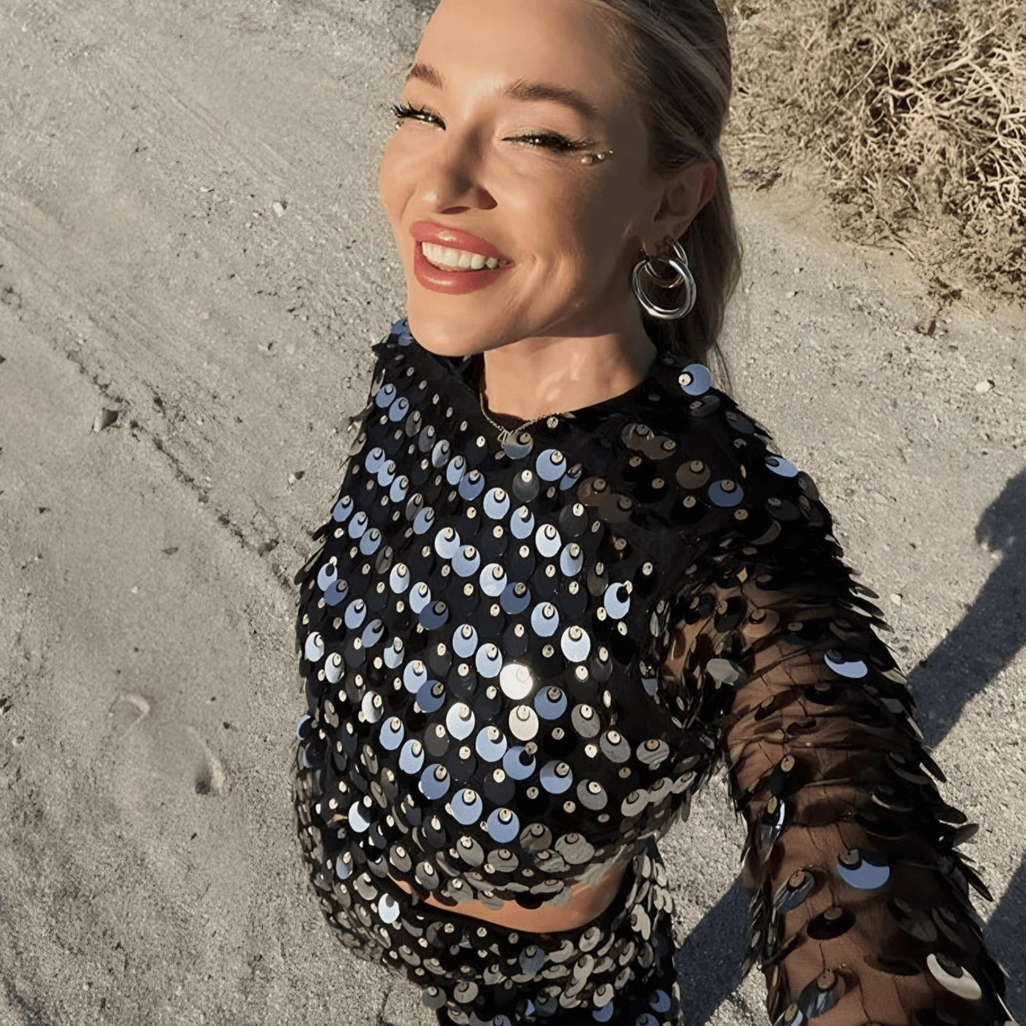 Kleed Met Pailletten Glitter Minijurk Cut-Out