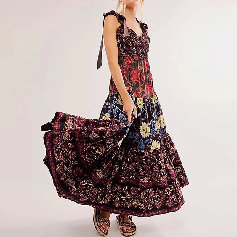 Zomerjurk Patchwork Boho Stijl Party Dress