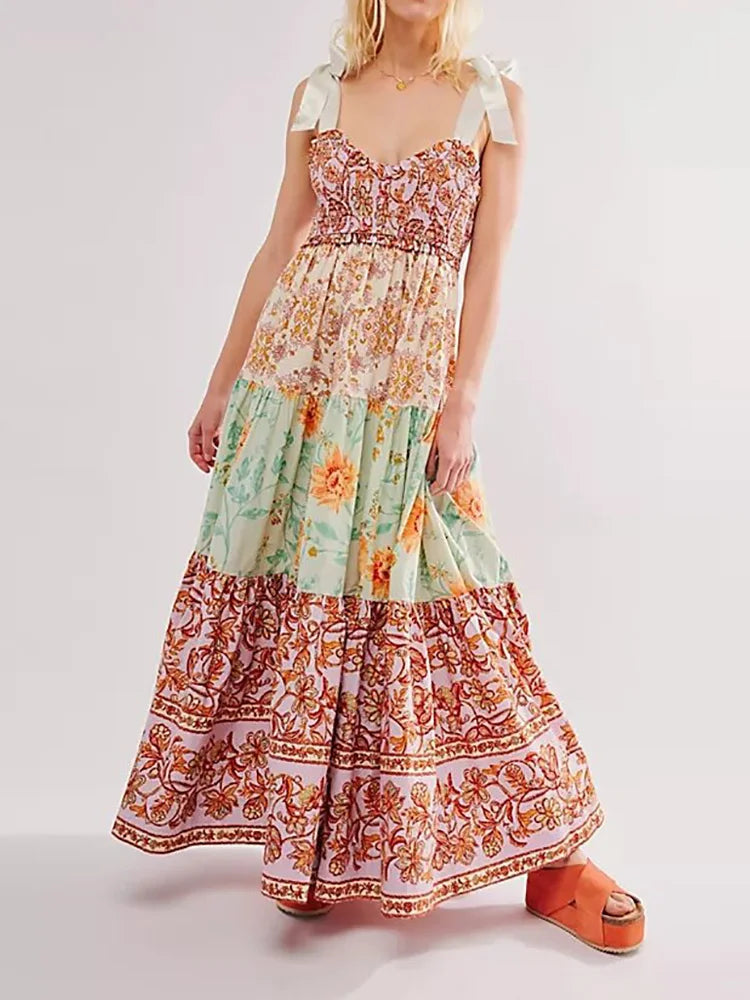 Zomerjurk Patchwork Boho Stijl Party Dress