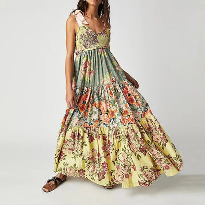 Zomerjurk Patchwork Boho Stijl Party Dress