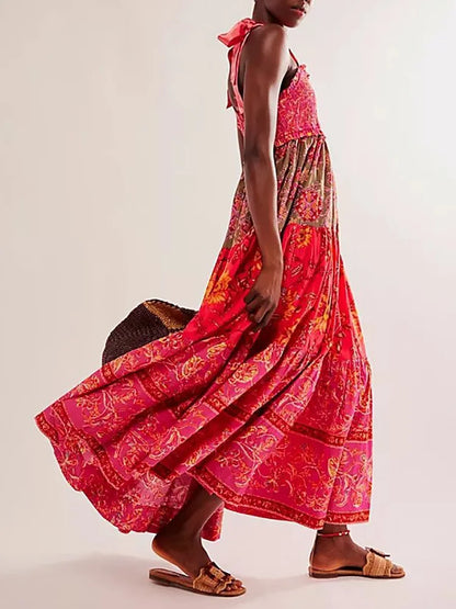 Zomerjurk Patchwork Boho Stijl Party Dress