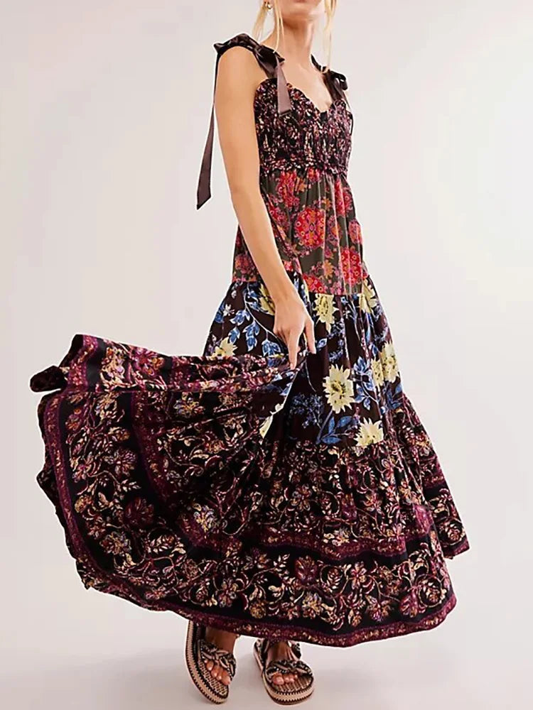 Zomerjurk Patchwork Boho Stijl Party Dress