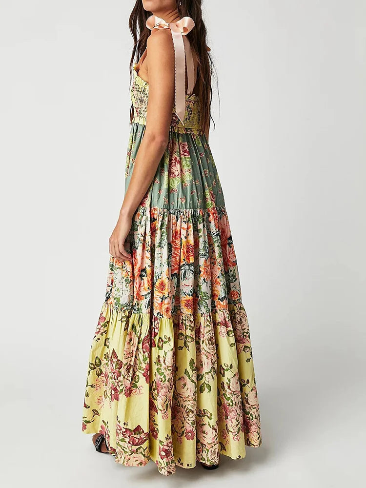 Zomerjurk Patchwork Boho Stijl Party Dress