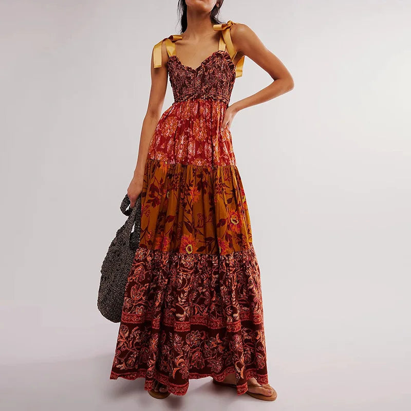 Zomerjurk Patchwork Boho Stijl Party Dress