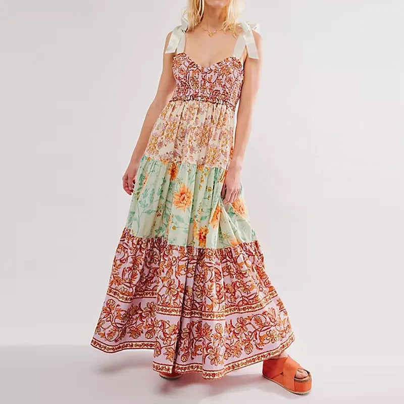Zomerjurk Patchwork Boho Stijl Party Dress