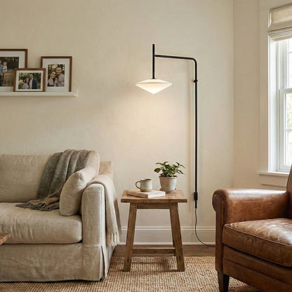 Verstelbare Wandlamp met Zwenkarm | Mondgeblazen Glazen Kap | Stekkermodel