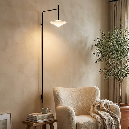Verstelbare Wandlamp met Zwenkarm | Mondgeblazen Glazen Kap | Stekkermodel
