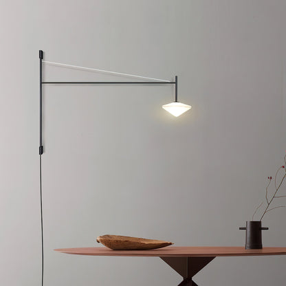 Verstelbare Wandlamp met Zwenkarm | Mondgeblazen Glazen Kap | Stekkermodel