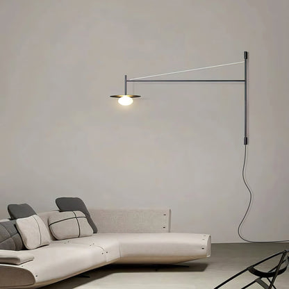 Verstelbare Wandlamp met Zwenkarm | Mondgeblazen Glazen Kap | Stekkermodel