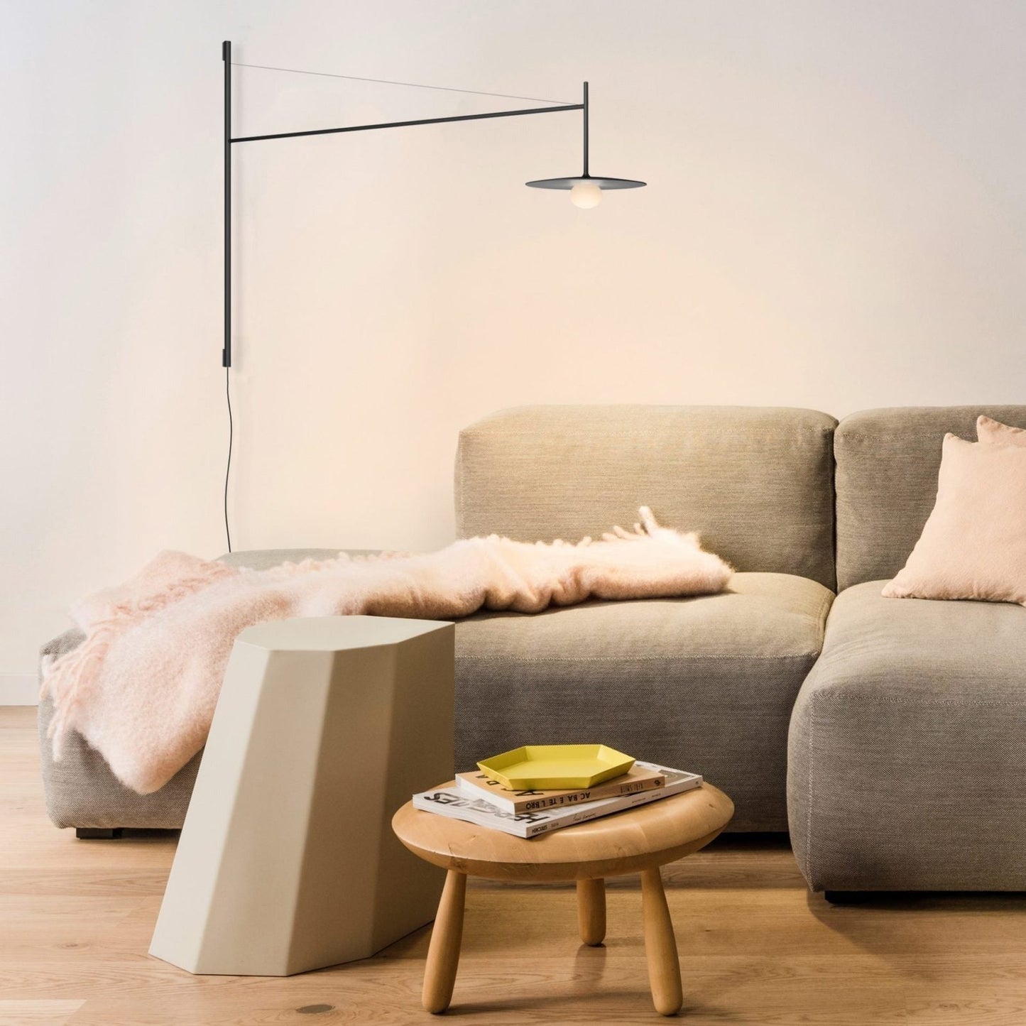 Verstelbare Wandlamp met Zwenkarm | Mondgeblazen Glazen Kap | Stekkermodel