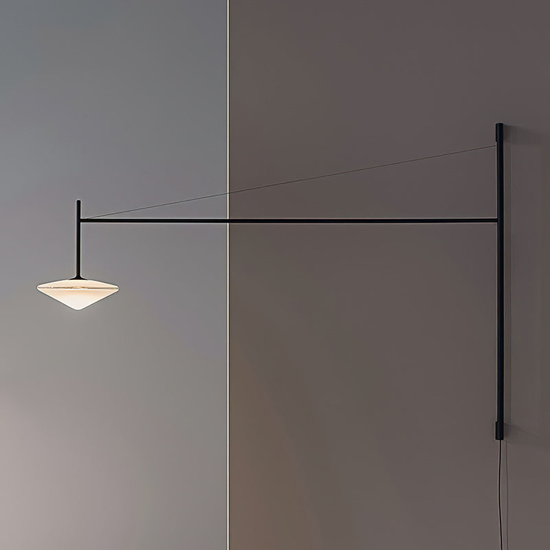 Verstelbare Wandlamp met Zwenkarm | Mondgeblazen Glazen Kap | Stekkermodel