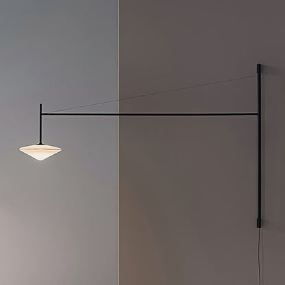 Verstelbare Wandlamp met Zwenkarm | Mondgeblazen Glazen Kap | Stekkermodel