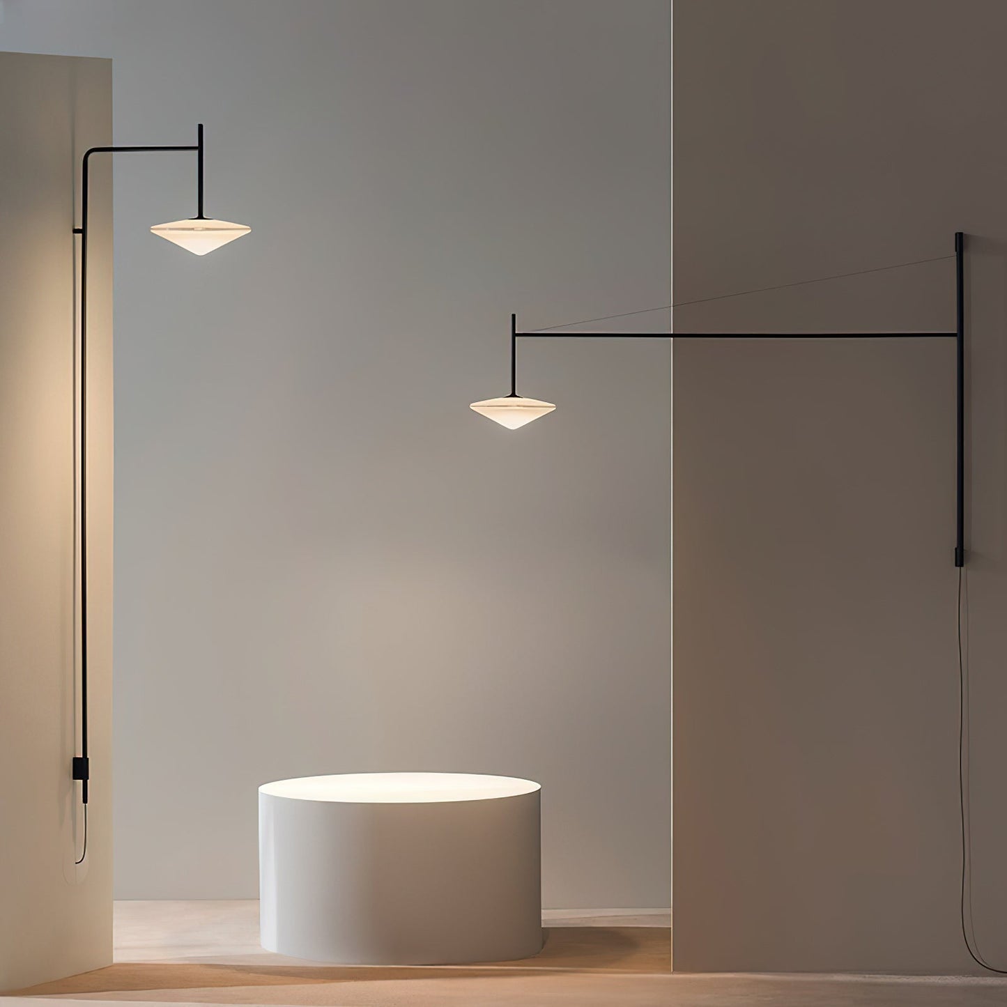 Verstelbare Wandlamp met Zwenkarm | Mondgeblazen Glazen Kap | Stekkermodel
