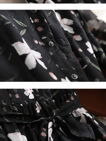 Vrouwenjurk Bloemenprint Chiffon Zomerjurk