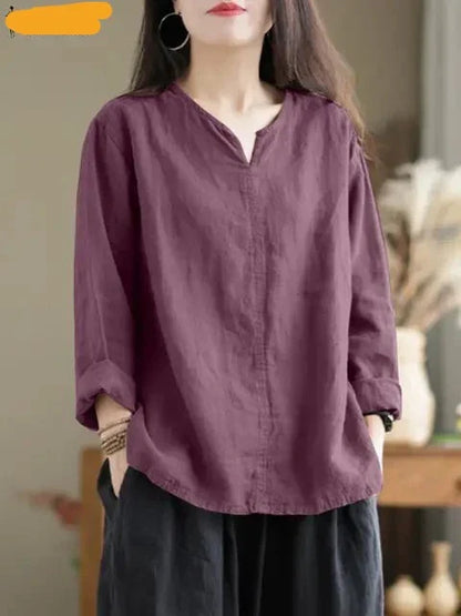 Vrouwelijke Blouse Klassieke Stijl Comfortabele Pasvorm