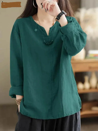Vrouwelijke Blouse Klassieke Stijl Comfortabele Pasvorm