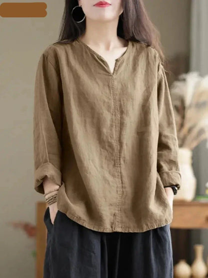 Vrouwelijke Blouse Klassieke Stijl Comfortabele Pasvorm