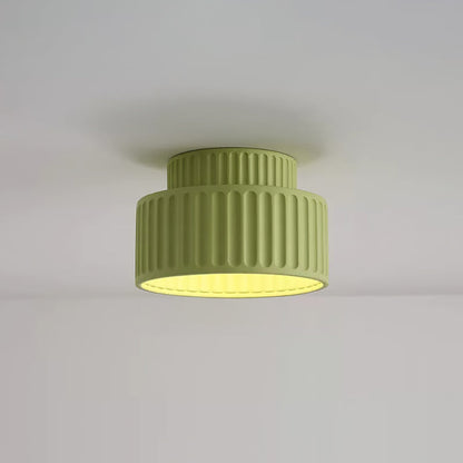 Plafondlamp Geribbeld Resin E27 Wit Compact Modern Interieur Woonkamer Keuken Slaapkamer Retro Design Plafonnière