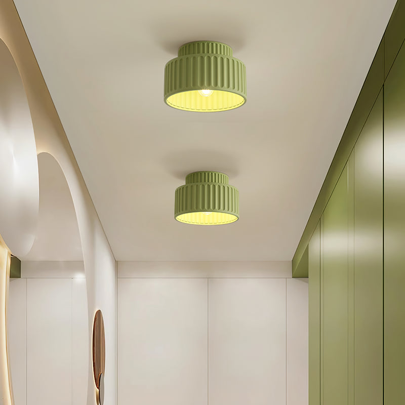 Plafondlamp Geribbeld Resin E27 Wit Compact Modern Interieur Woonkamer Keuken Slaapkamer Retro Design Plafonnière