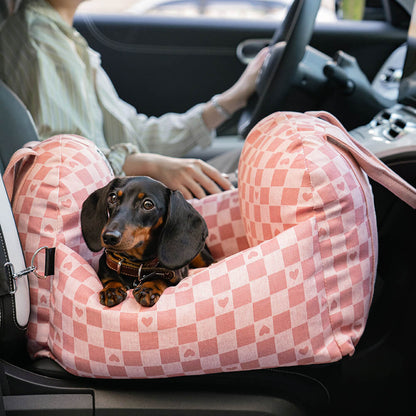 Autostoel Hondenmand First Class - Comfortabel Reiskussen voor Hond of Kat - Verstelbaar Wasbaar Autoreizen