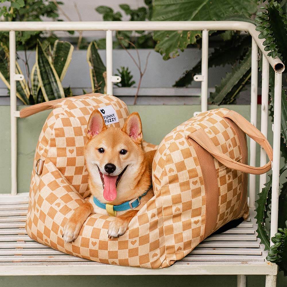 Autostoel Hondenmand First Class - Comfortabel Reiskussen voor Hond of Kat - Verstelbaar Wasbaar Autoreizen