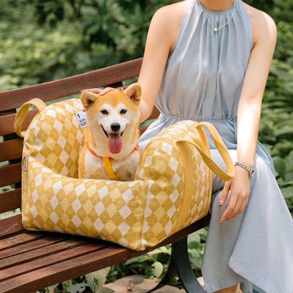 Autostoel Hondenmand First Class - Comfortabel Reiskussen voor Hond of Kat - Verstelbaar Wasbaar Autoreizen