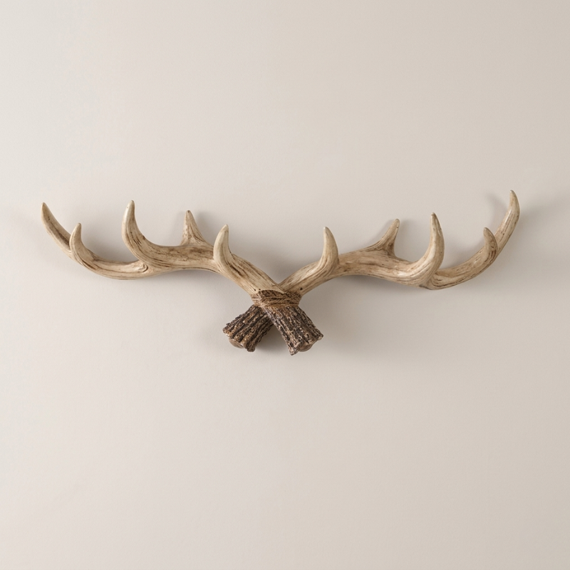 Wandkapstok Gewei Resin Haken Entree Hal Jassen Tassen Sleutels Ophangen Decoratief Rustiek Natuur Wanddecoratie
