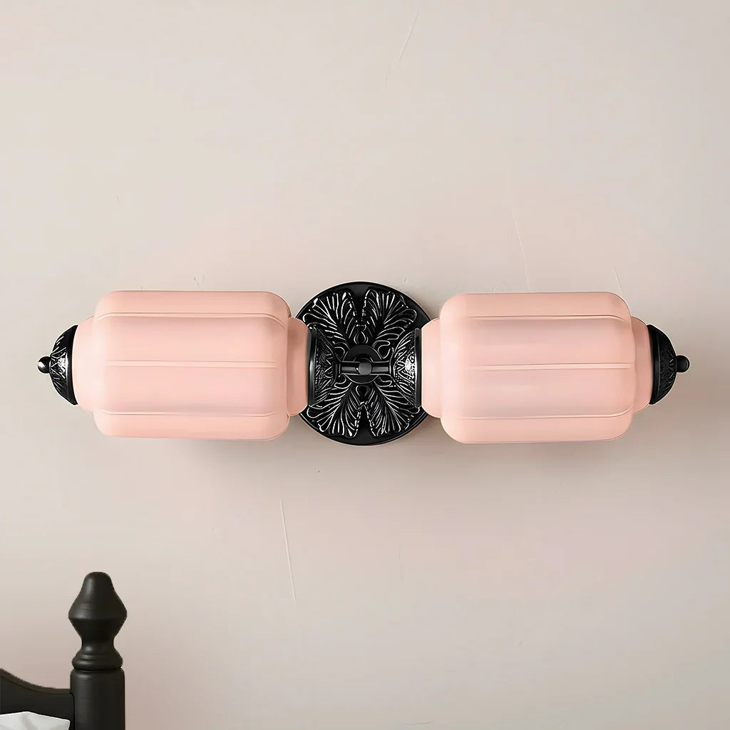 Vintage Art Deco Milk Glass Eloise Vanity Light Fixture