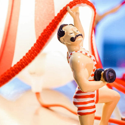 Tafellamp Vintage Circus Handgeschilderd Rood Wit Gestreept E27 LED Speels Retro Kinderkamer Woonkamer Decoratie Uniek Kunstig Sfeerlamp