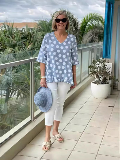 Dames Top Vintage Print Blouse - StudioMarella