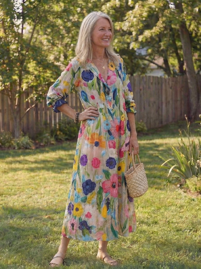Dames Maxi-jurk Lichtgewicht Bloemenprint Zomerjurk - StudioMarella