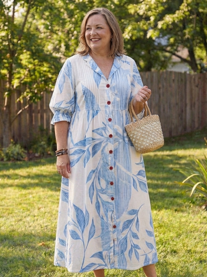 Vira Dames Maxi-jurk | Lichtgewicht Botanische Print 5