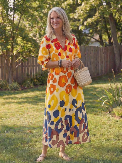 Vira Dames Maxi-jurk | Lichtgewicht Botanische Print 7
