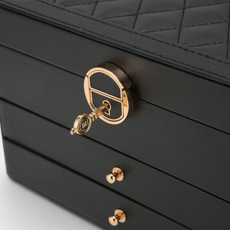 Virelle Sieradendoos Leer Zwart Roze Wit Groen - Luxe Organizer Juwelen Ketting Oorbellen Ring Opbergen Sieraden Box Kaptafel