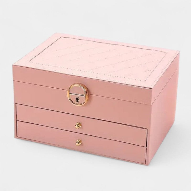 Virelle Sieradendoos Leer Zwart Roze Wit Groen - Luxe Organizer Juwelen Ketting Oorbellen Ring Opbergen Sieraden Box Kaptafel
