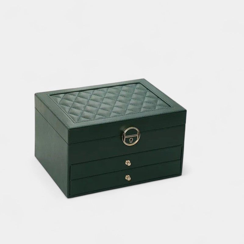 Virelle Sieradendoos Leer Zwart Roze Wit Groen - Luxe Organizer Juwelen Ketting Oorbellen Ring Opbergen Sieraden Box Kaptafel
