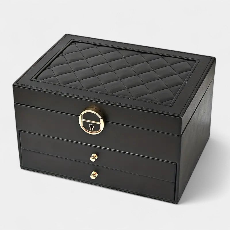 Virelle Sieradendoos Leer Zwart Roze Wit Groen - Luxe Organizer Juwelen Ketting Oorbellen Ring Opbergen Sieraden Box Kaptafel
