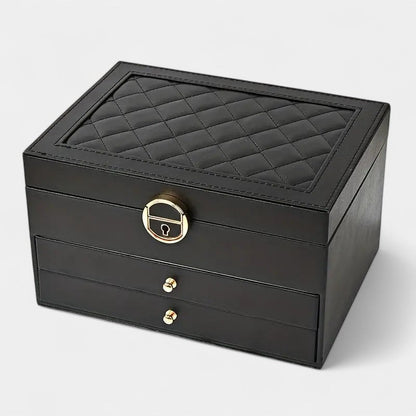 Virelle Sieradendoos Leer Zwart Roze Wit Groen - Luxe Organizer Juwelen Ketting Oorbellen Ring Opbergen Sieraden Box Kaptafel