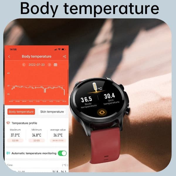 Slimme Gezondheidshorloge met Bloedsuikermeting & Hartslagmeter Waterdicht Fitness Tracker Smartwatch