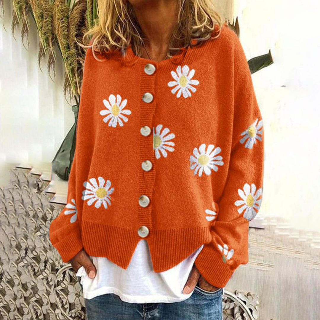 Vrouwelijke Trui Bloemenmotief Zomerjurk Stijl