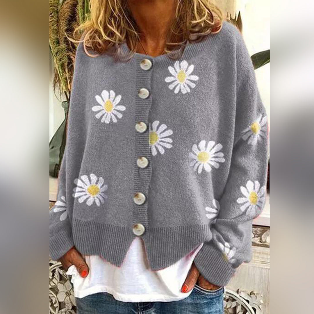 Vrouwelijke Trui Bloemenmotief Zomerjurk Stijl