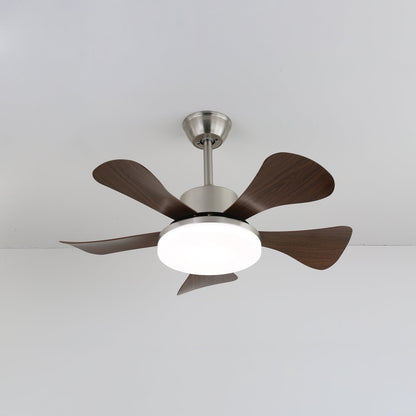 Plafondventilator met LED-verlichting Ø91cm in hout en metaal met 6 snelheden en afstandsbediening modern design voor woon- en slaapkamers binnengebruik