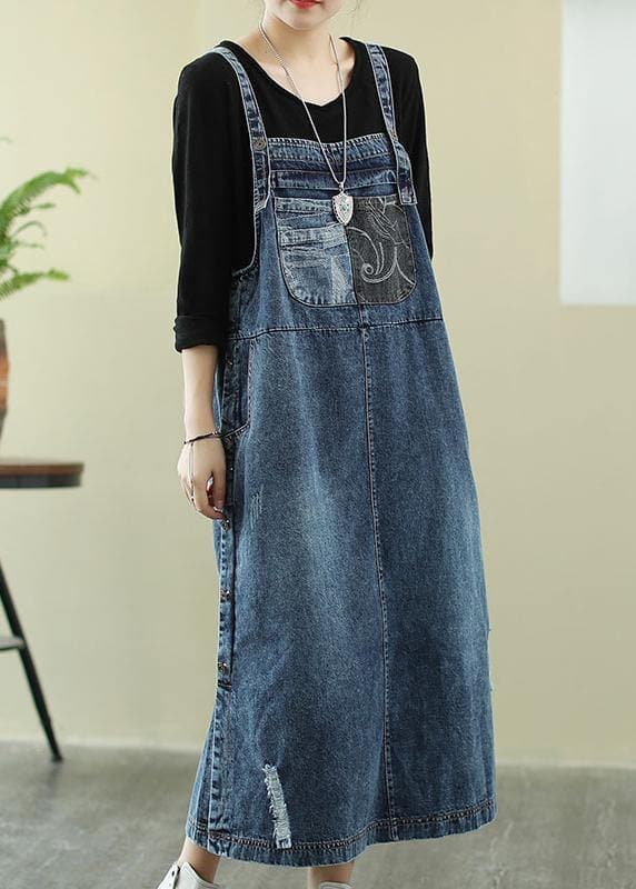 Donkerblauwe Jeans Jurk Kort Model - StudioMarella